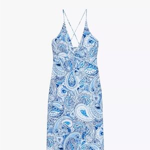 Zara Blue Paisley Maxi Dress
